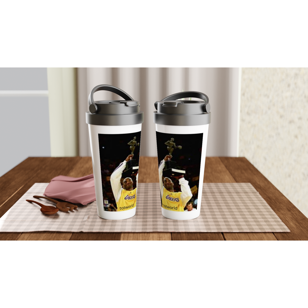 White 15oz Stainless Steel Travel Mug