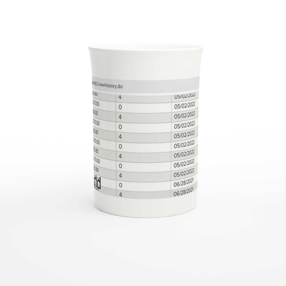 White 10oz Porcelain Slim Mug
