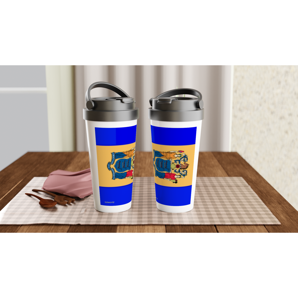White 15oz Stainless Steel Travel Mug