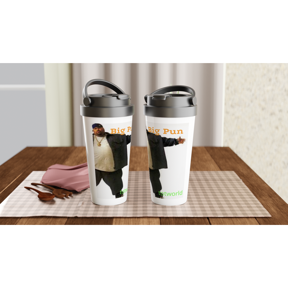 White 15oz Stainless Steel Travel Mug