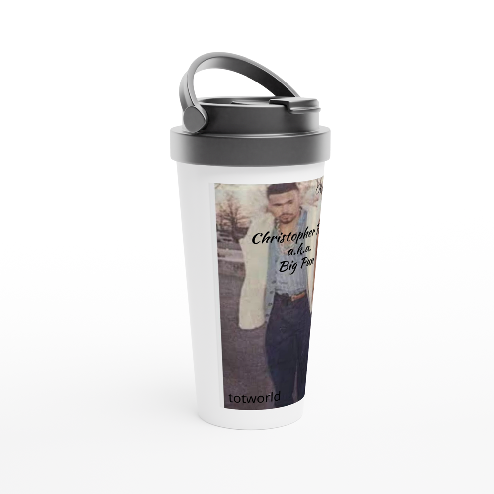 White 15oz Stainless Steel Travel Mug