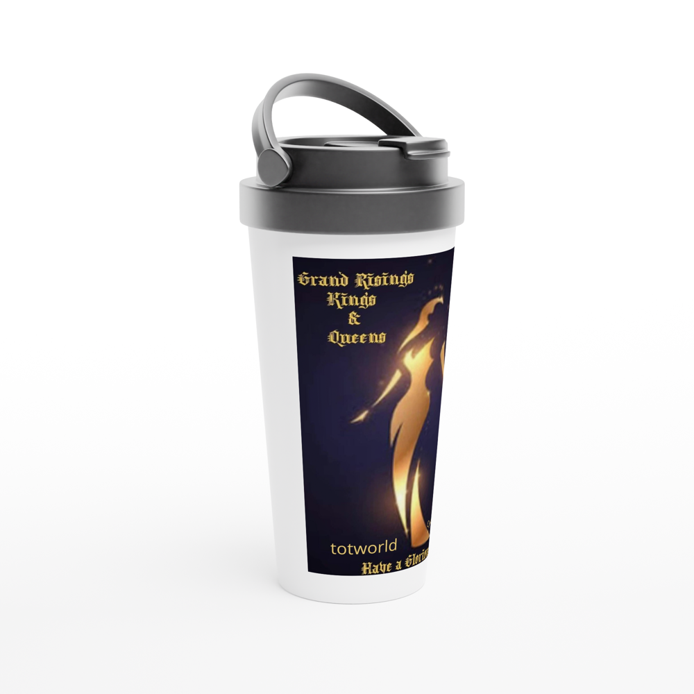White 15oz Stainless Steel Travel Mug