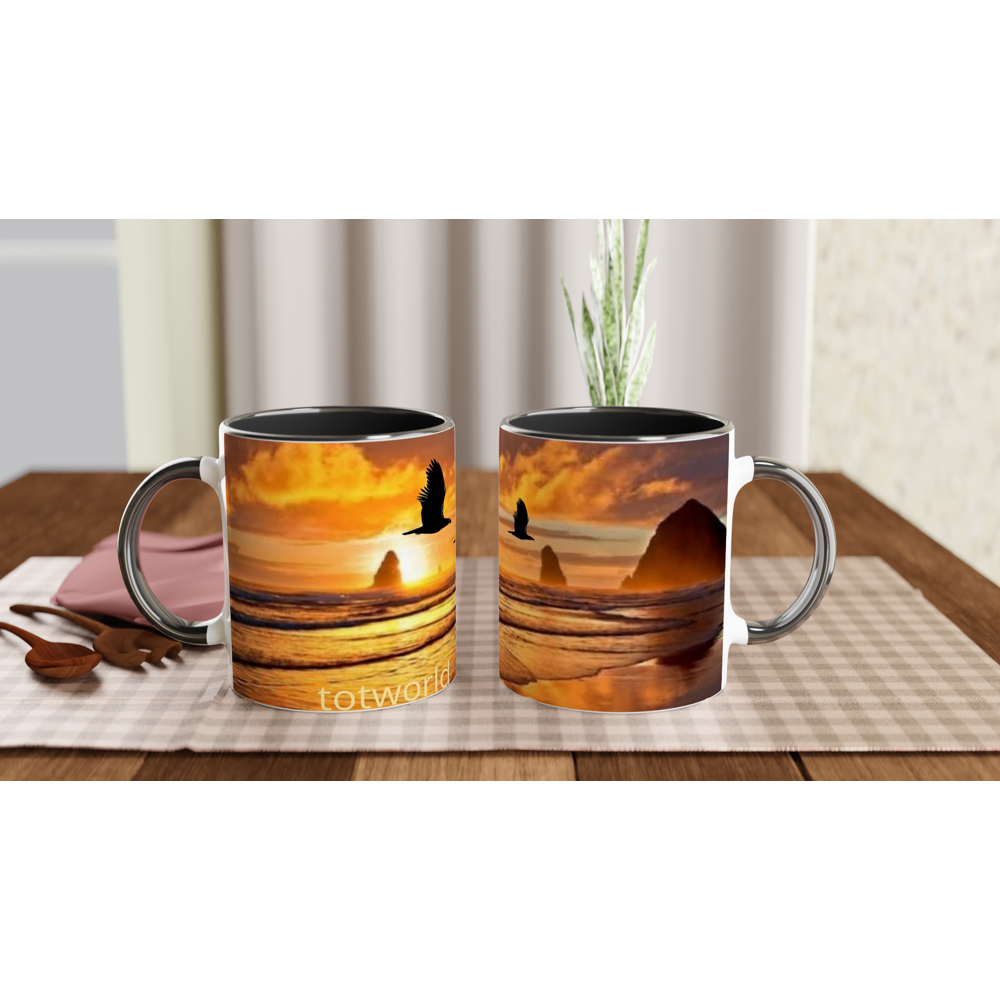 White 11oz Ceramic Mug with Color Inside
