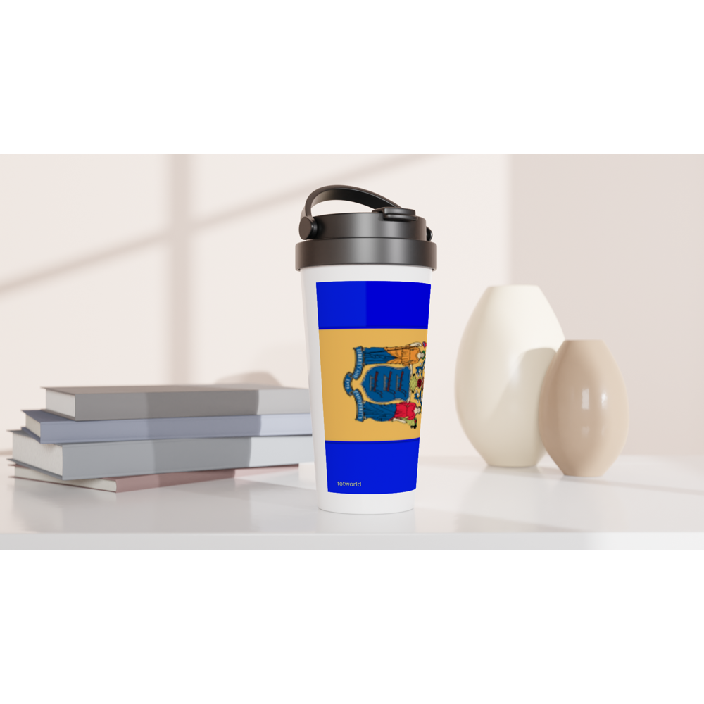 White 15oz Stainless Steel Travel Mug