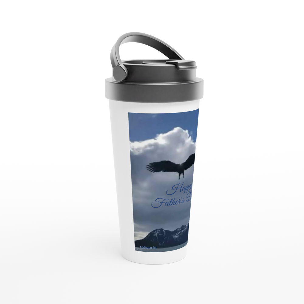 White 15oz Stainless Steel Travel Mug