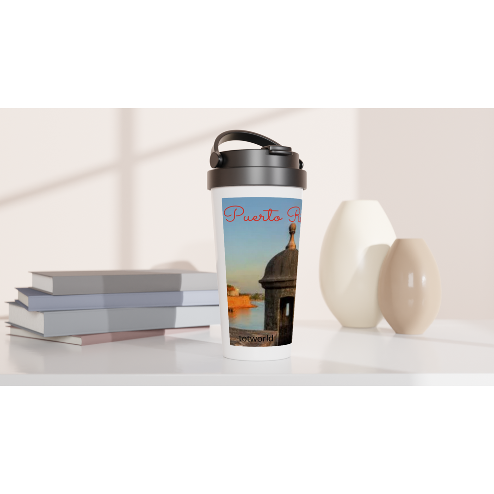 White 15oz Stainless Steel Travel Mug