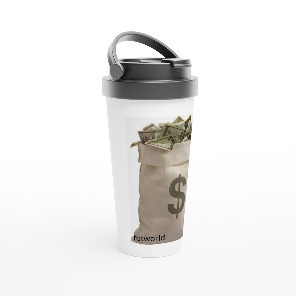 White 15oz Stainless Steel Travel Mug