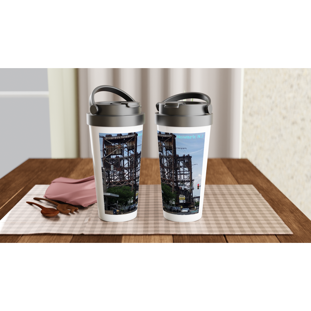 White 15oz Stainless Steel Travel Mug