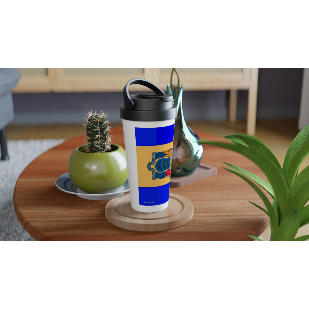 White 15oz Stainless Steel Travel Mug