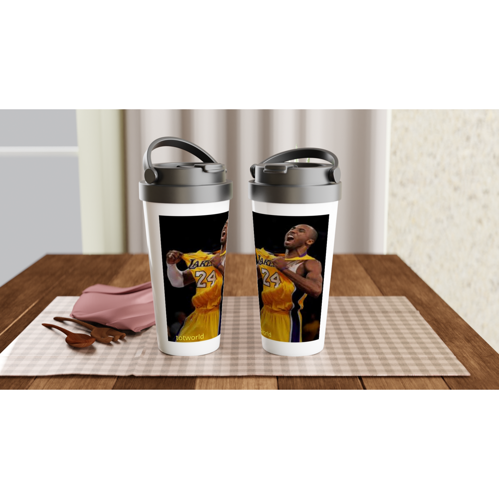 White 15oz Stainless Steel Travel Mug