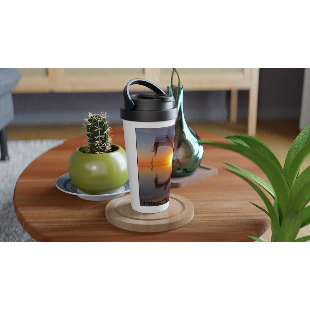 White 15oz Stainless Steel Travel Mug