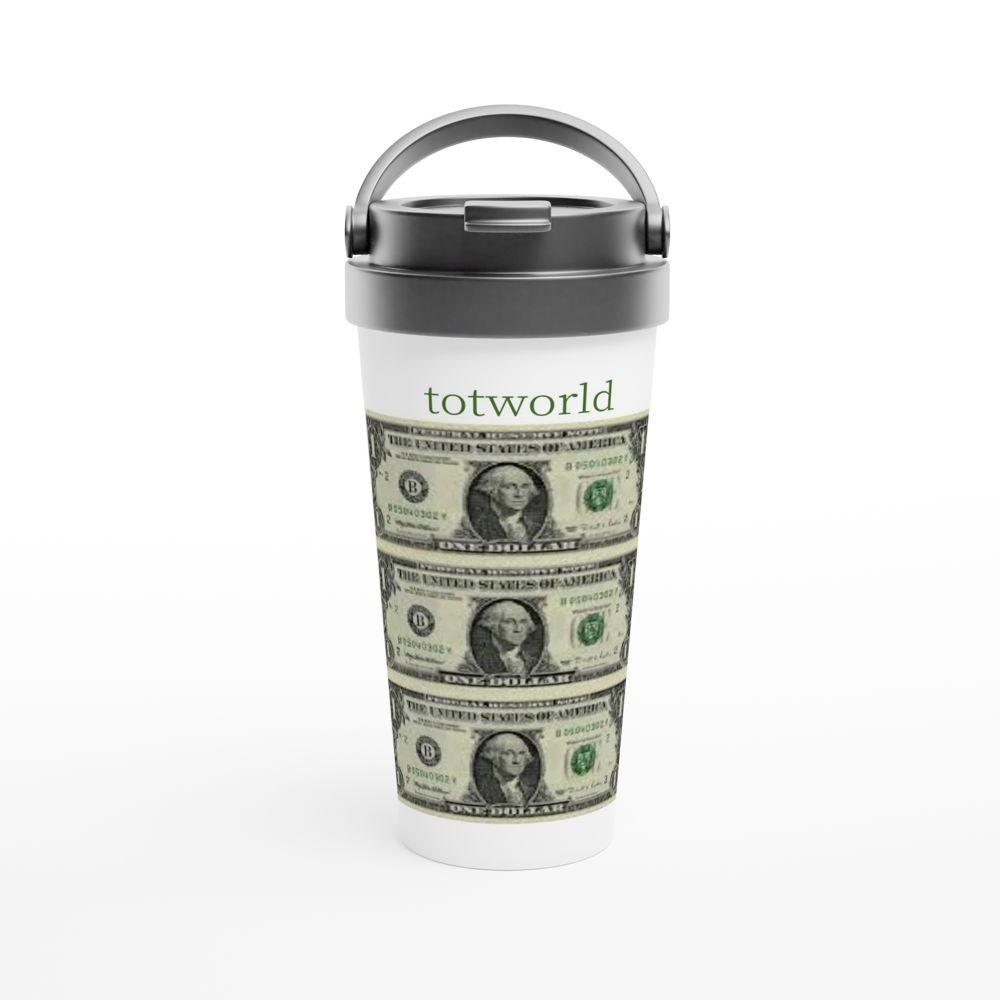 White 15oz Stainless Steel Travel Mug