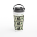 White 15oz Stainless Steel Travel Mug