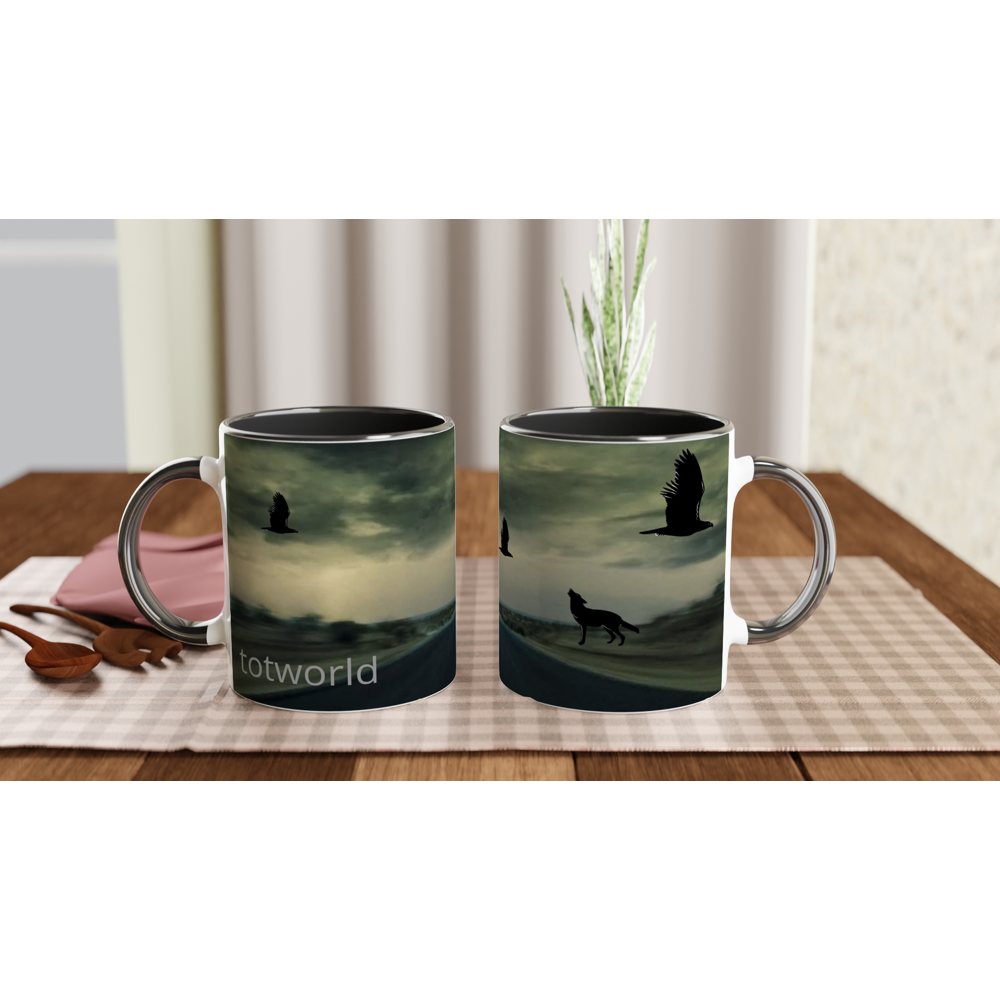 White 11oz Ceramic Mug with Color Inside
