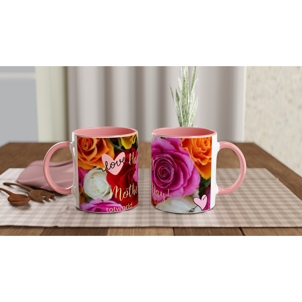 White 11oz Ceramic Mug with Color Inside