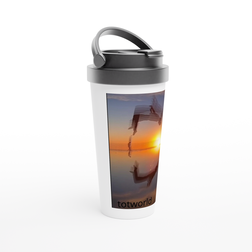 White 15oz Stainless Steel Travel Mug