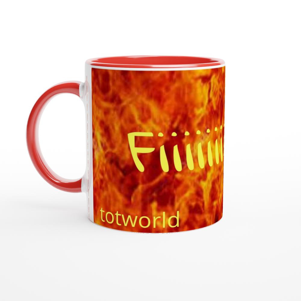White 11oz Ceramic Mug with Color Inside