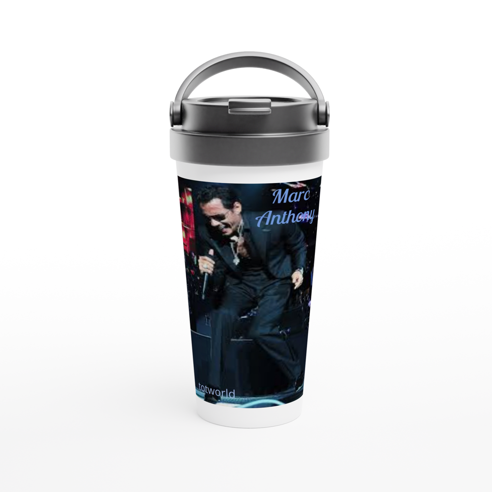 White 15oz Stainless Steel Travel Mug