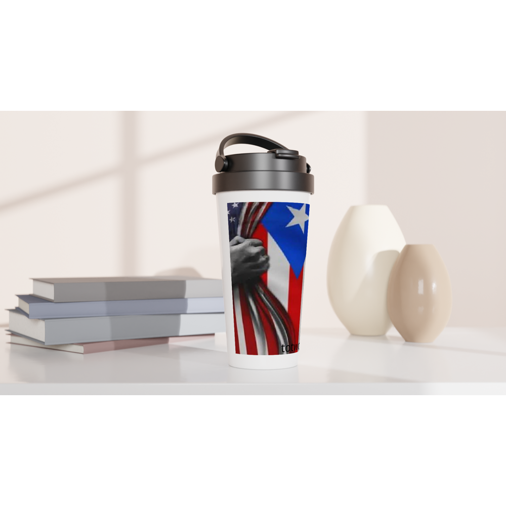 White 15oz Stainless Steel Travel Mug