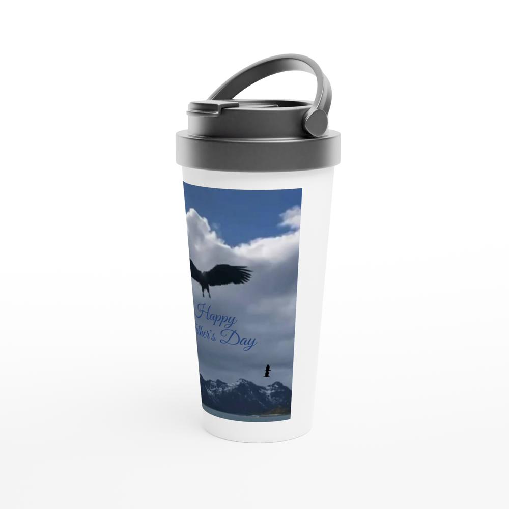 White 15oz Stainless Steel Travel Mug