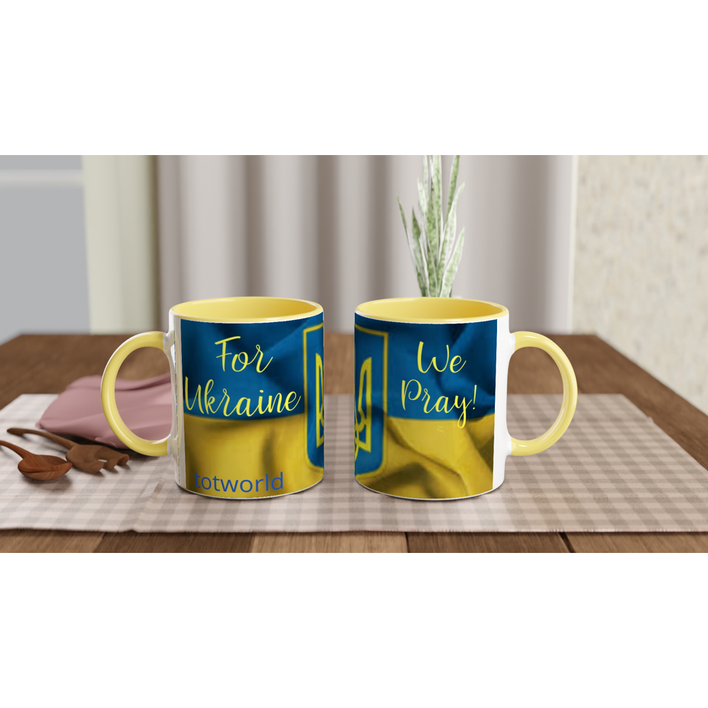 White 11oz Ceramic Mug with Color Inside