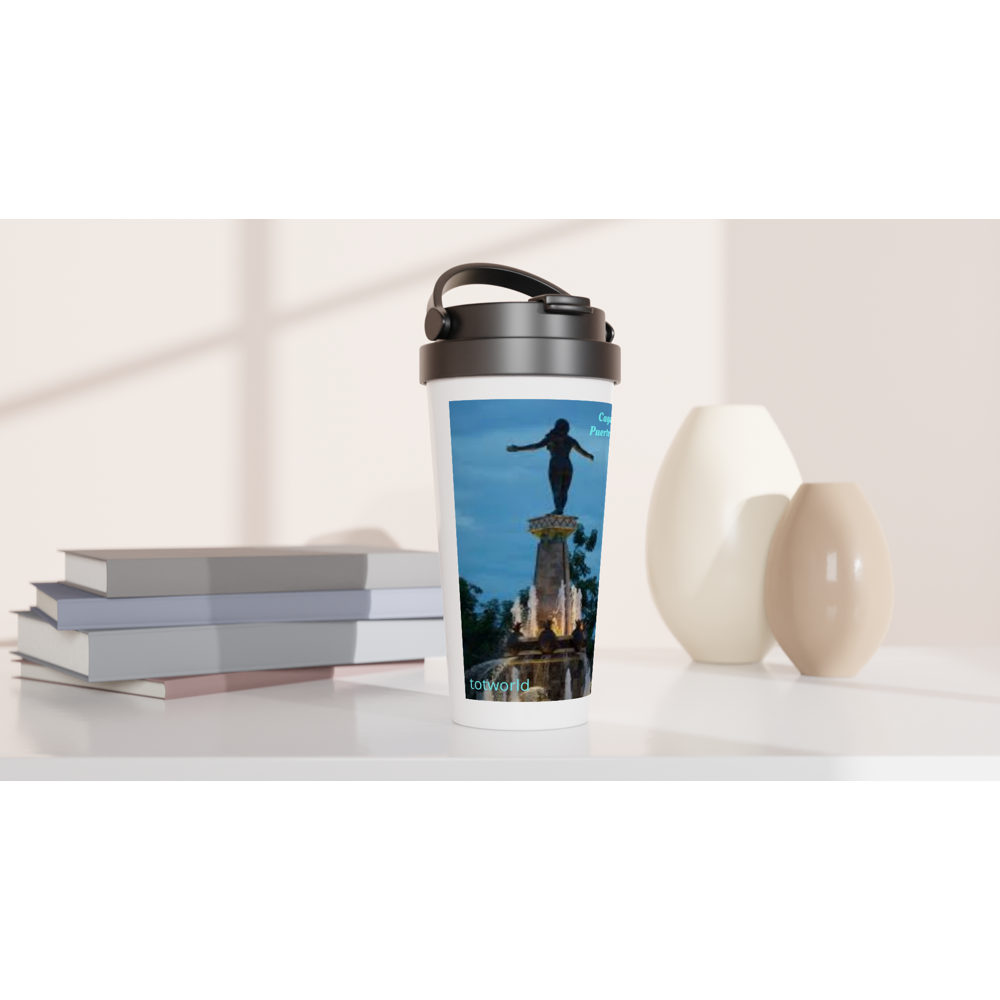 White 15oz Stainless Steel Travel Mug