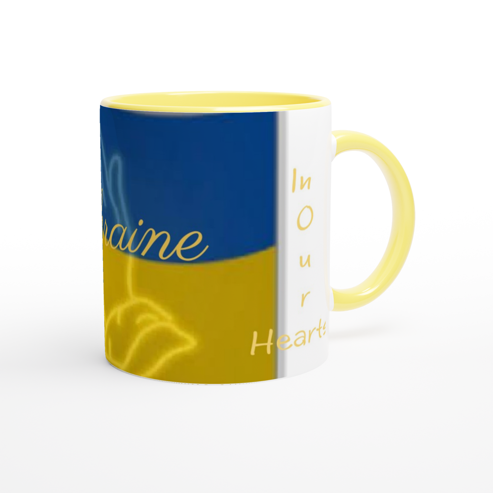 White 11oz Ceramic Mug with Color Inside