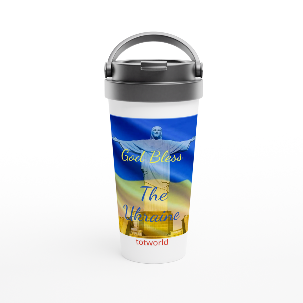 White 15oz Stainless Steel Travel Mug