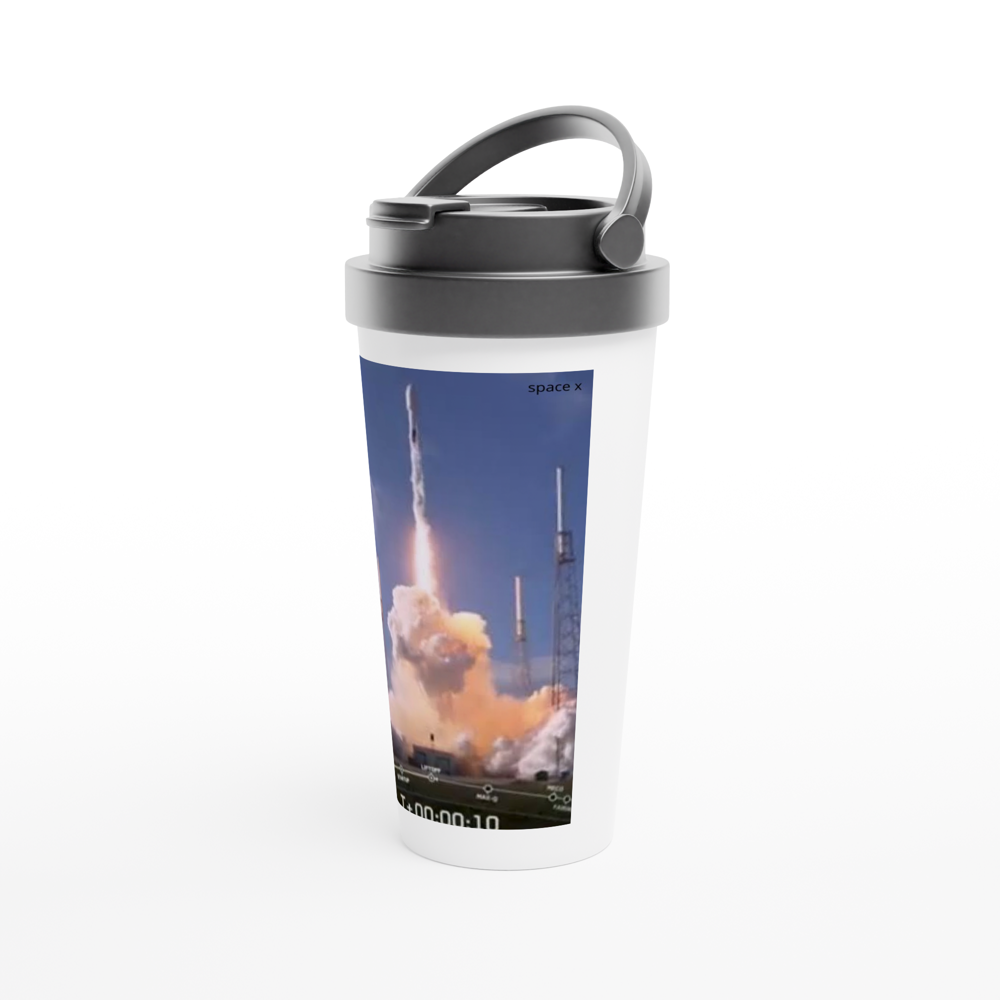 White 15oz Stainless Steel Travel Mug