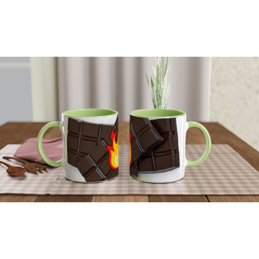 White 11oz Ceramic Mug with Color Inside