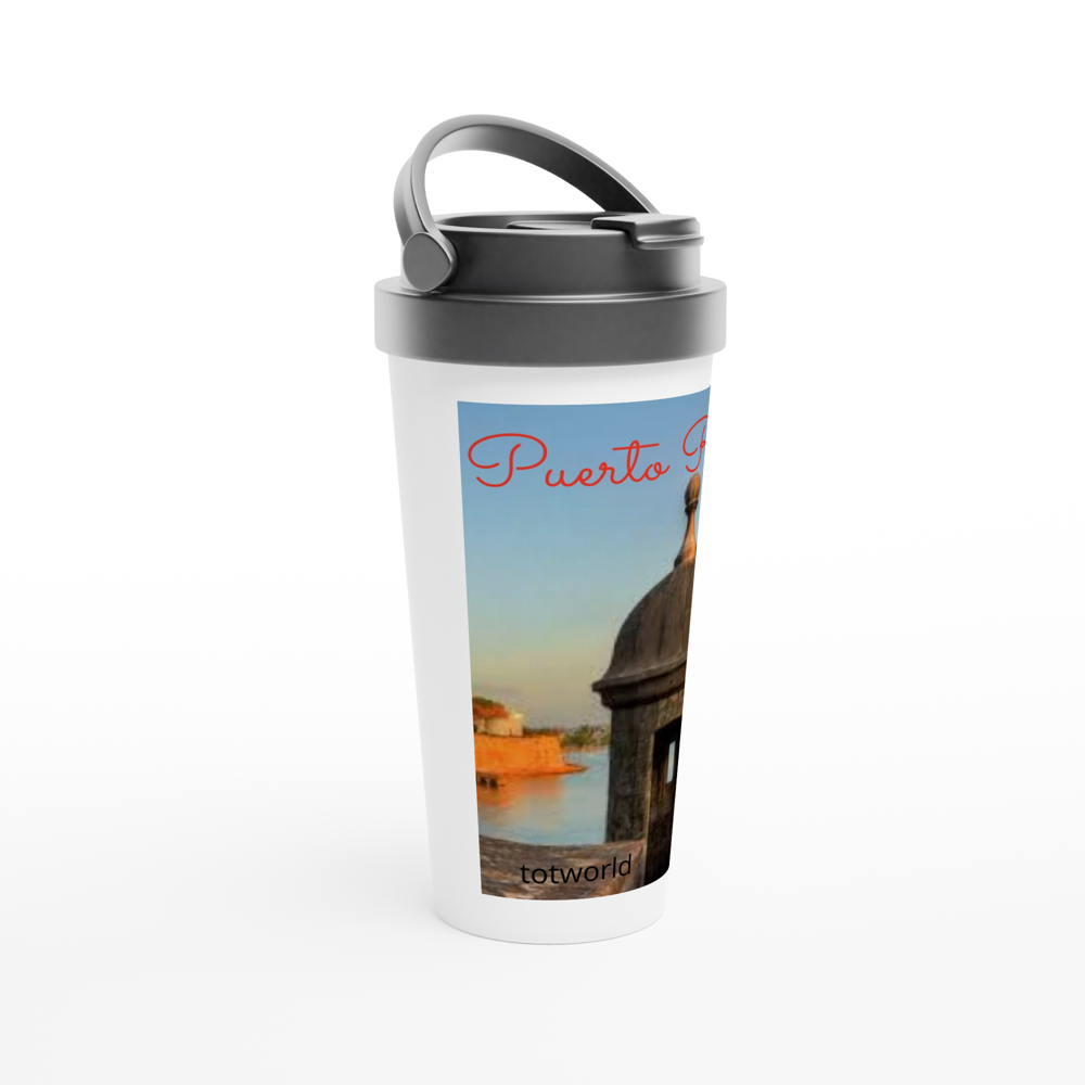 White 15oz Stainless Steel Travel Mug