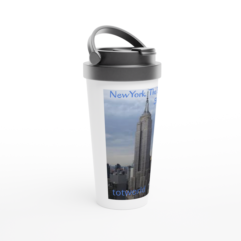 White 15oz Stainless Steel Travel Mug
