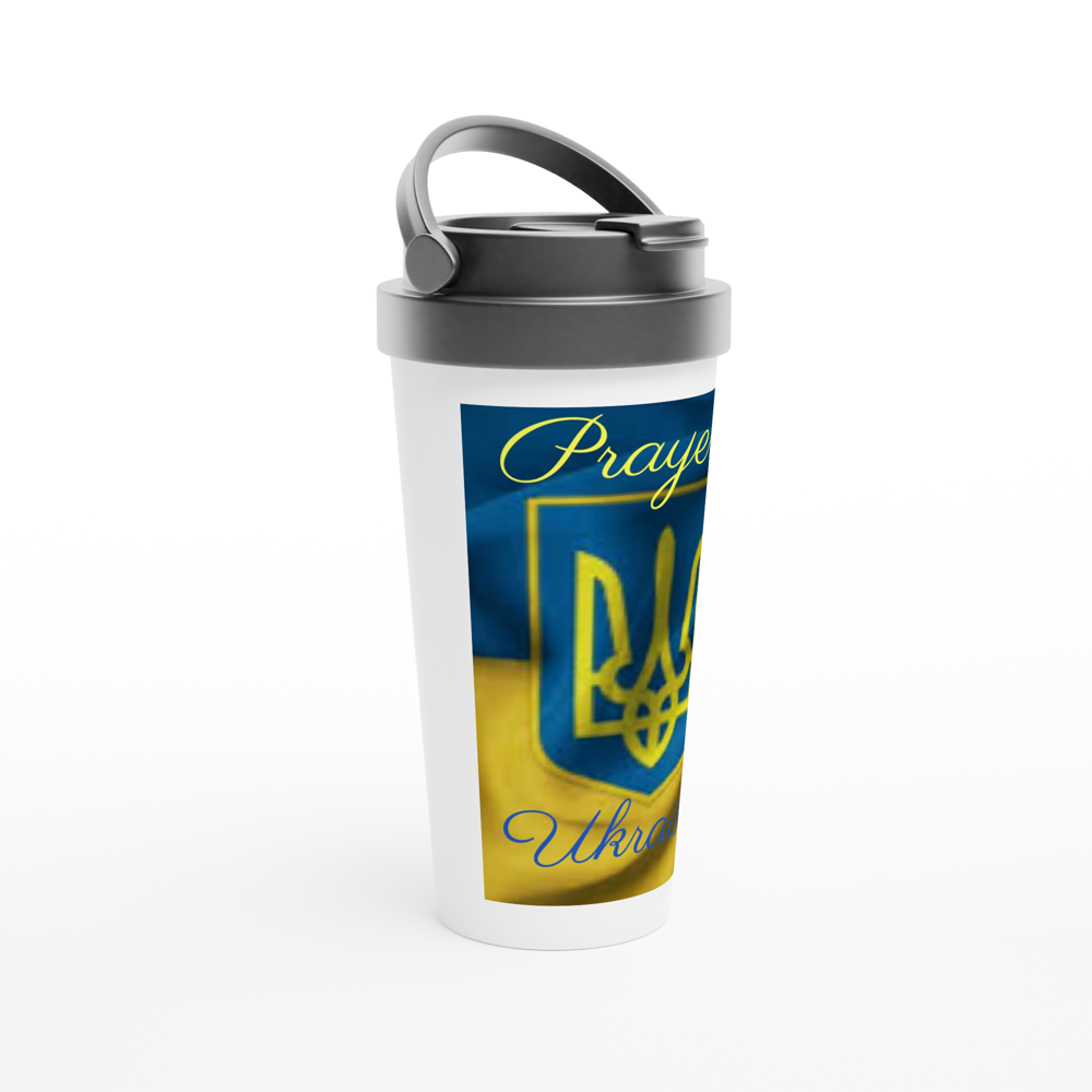 White 15oz Stainless Steel Travel Mug
