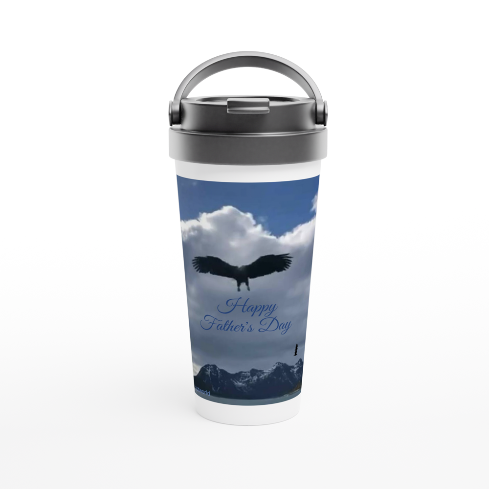 White 15oz Stainless Steel Travel Mug