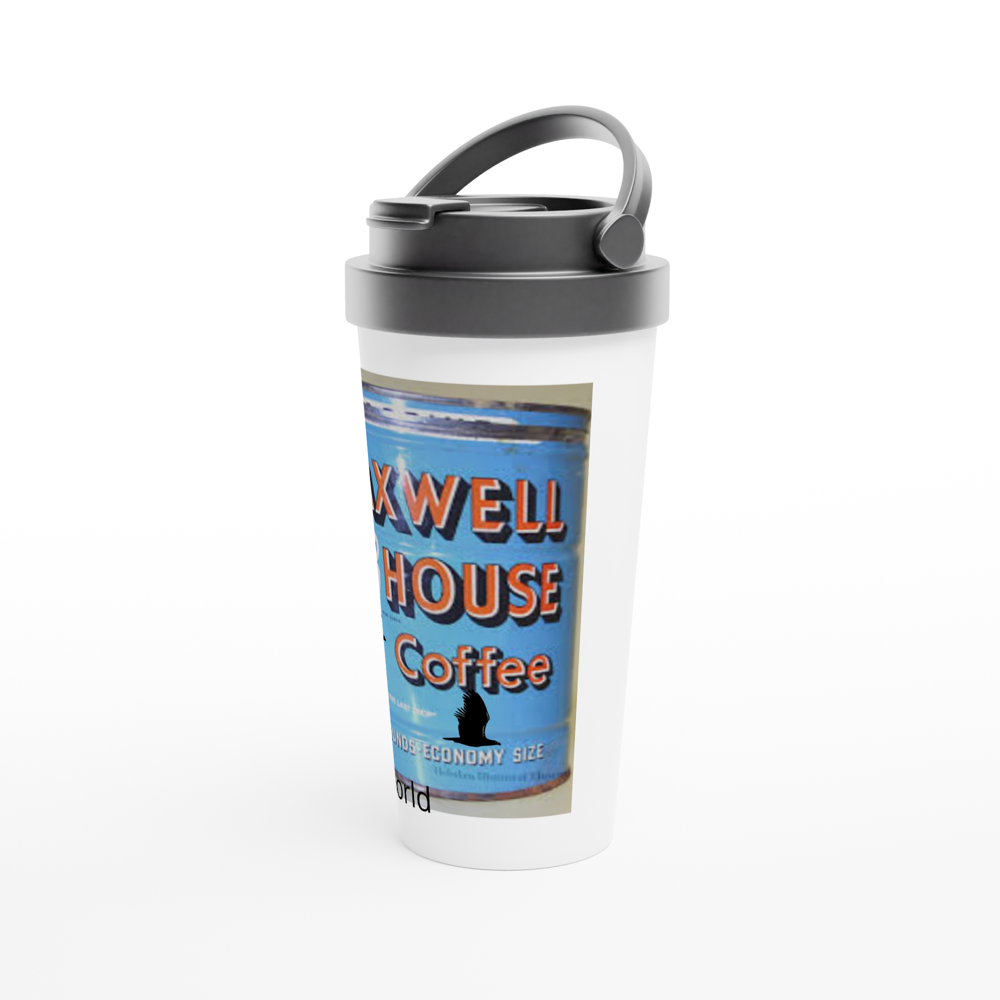 White 15oz Stainless Steel Travel Mug