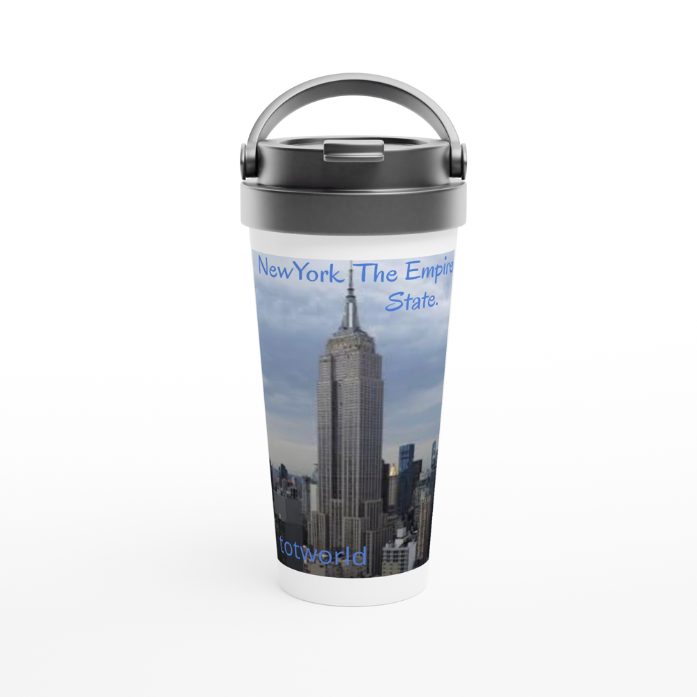 White 15oz Stainless Steel Travel Mug
