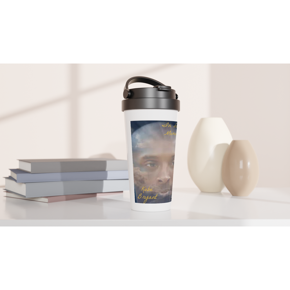 White 15oz Stainless Steel Travel Mug