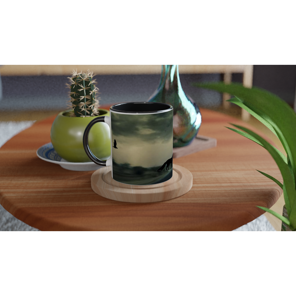 White 11oz Ceramic Mug with Color Inside