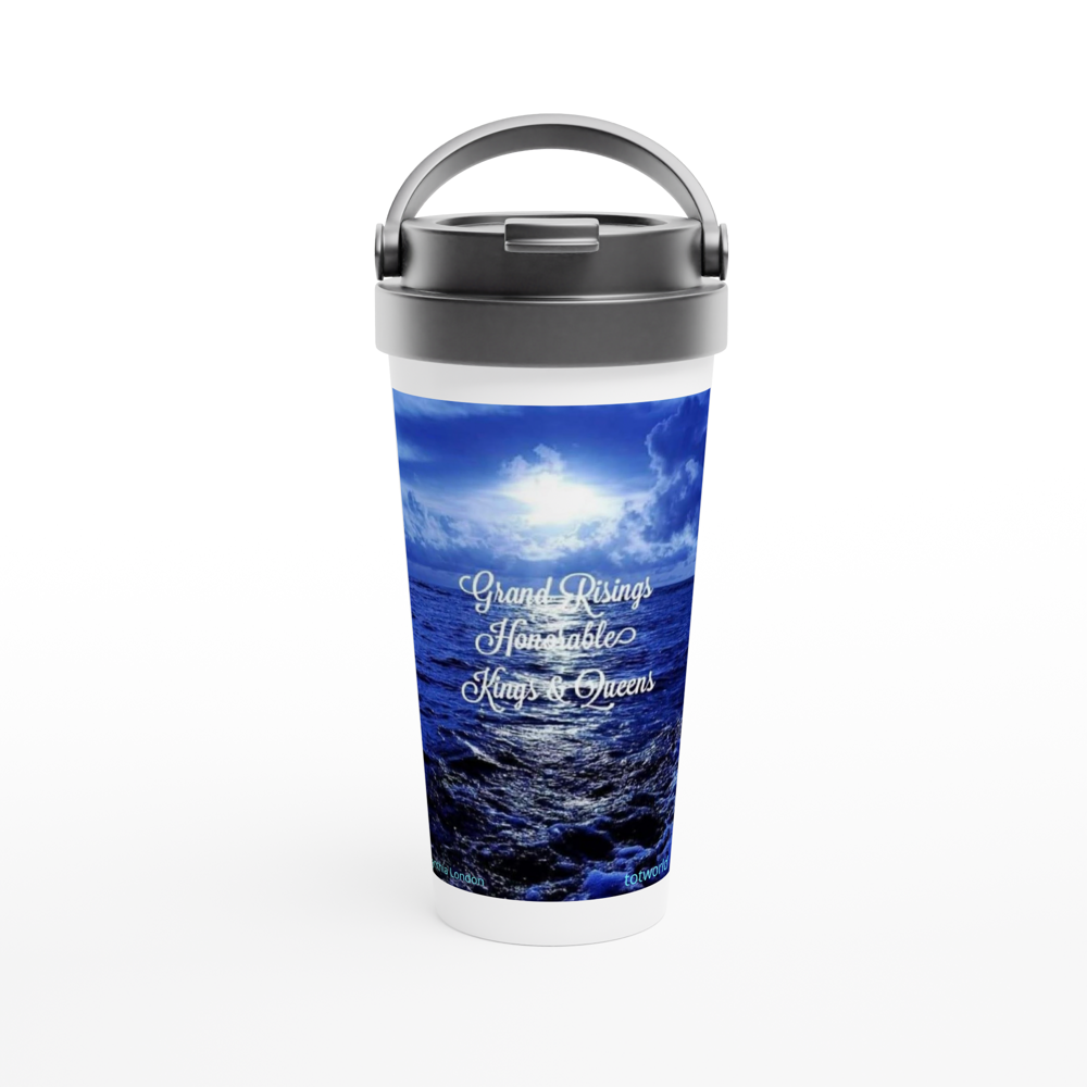 White 15oz Stainless Steel Travel Mug