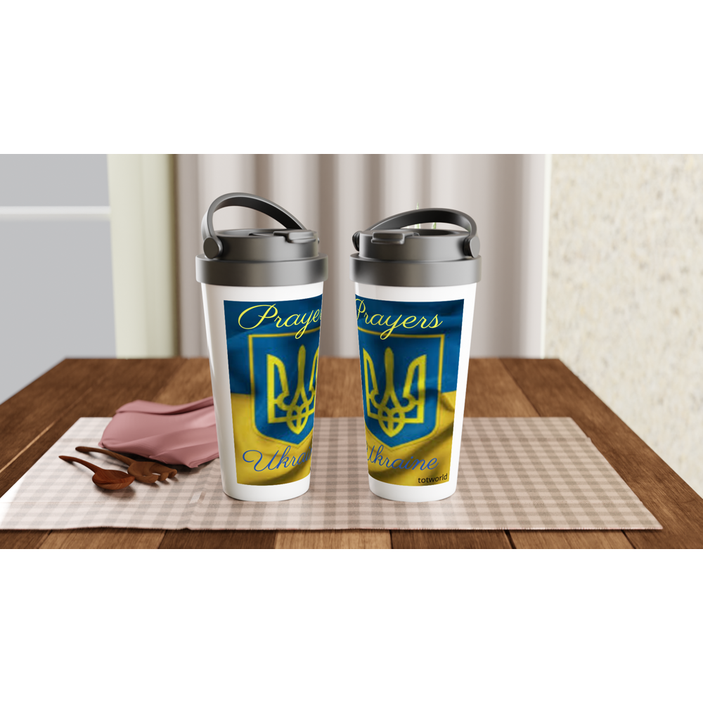 White 15oz Stainless Steel Travel Mug
