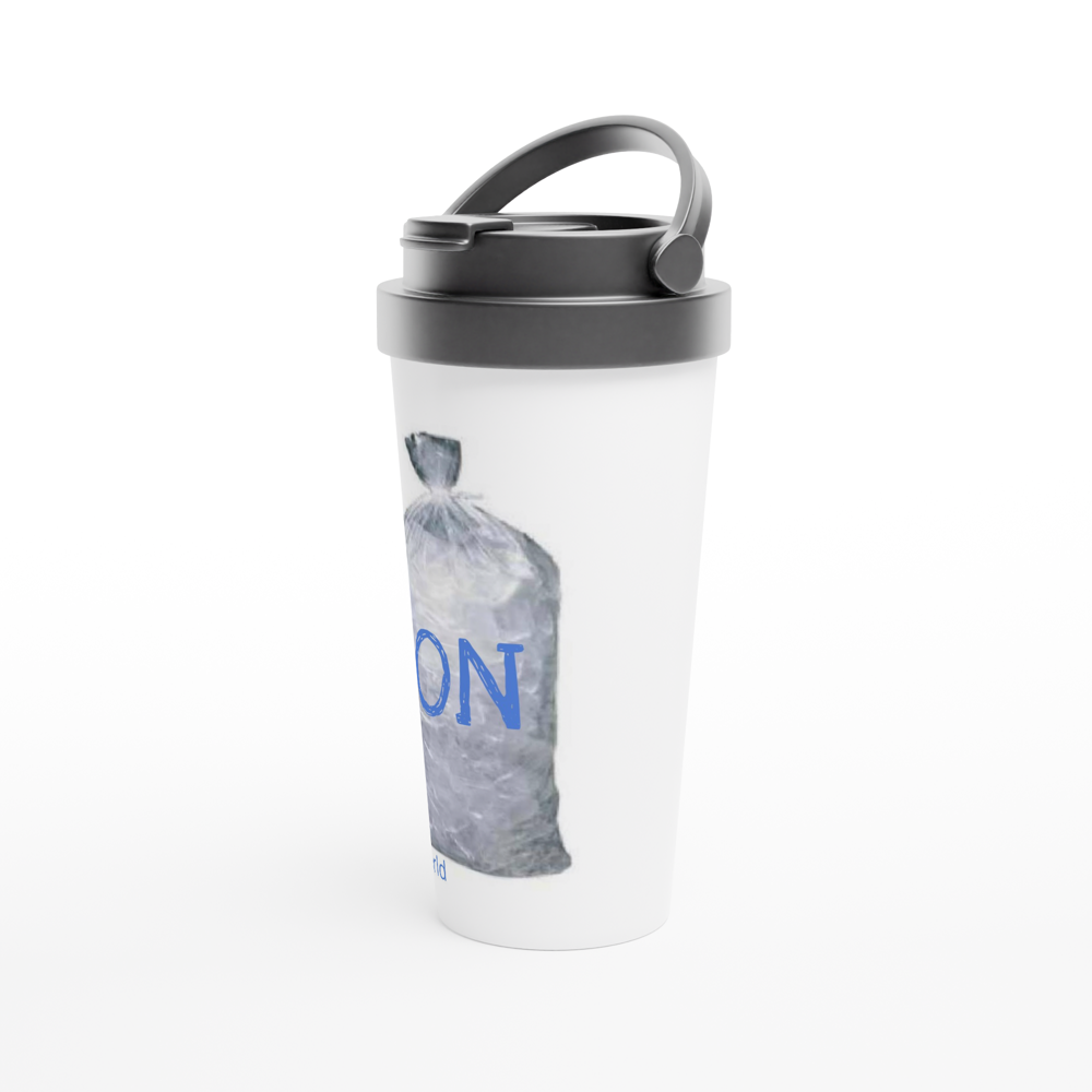 White 15oz Stainless Steel Travel Mug