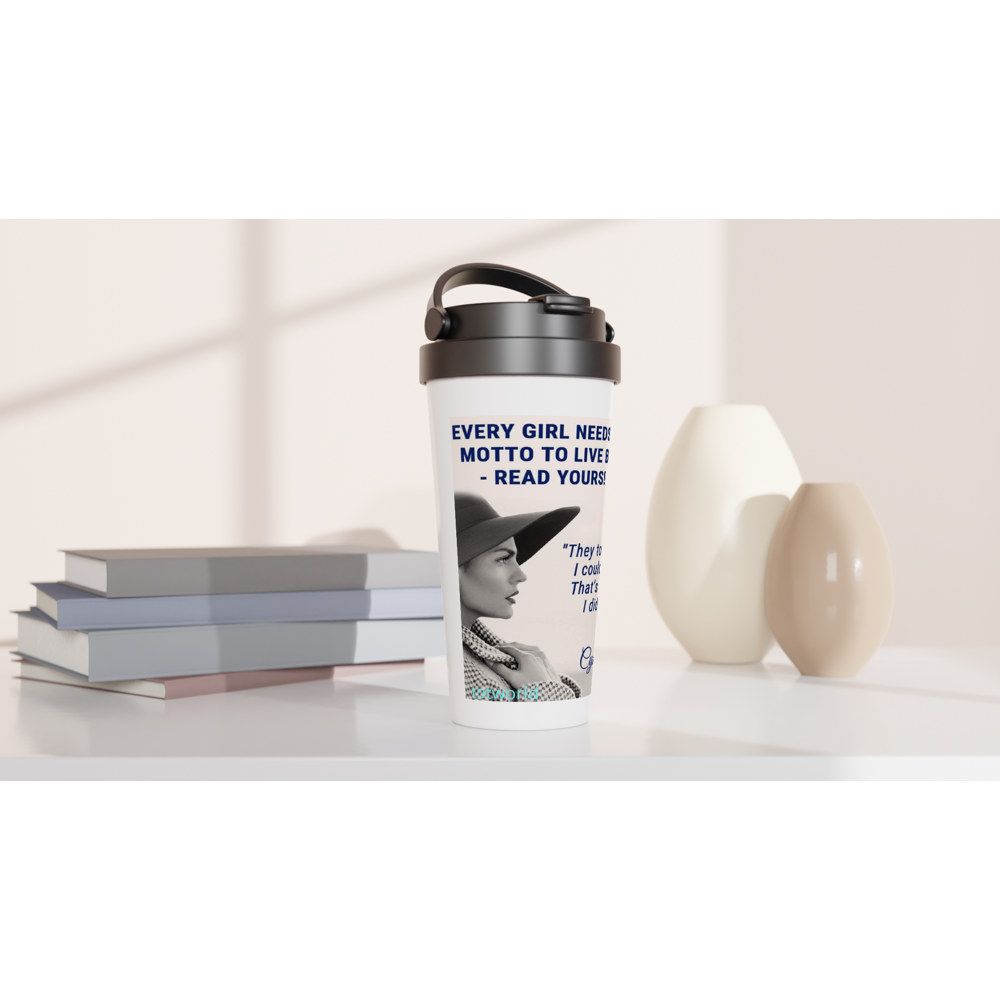 White 15oz Stainless Steel Travel Mug