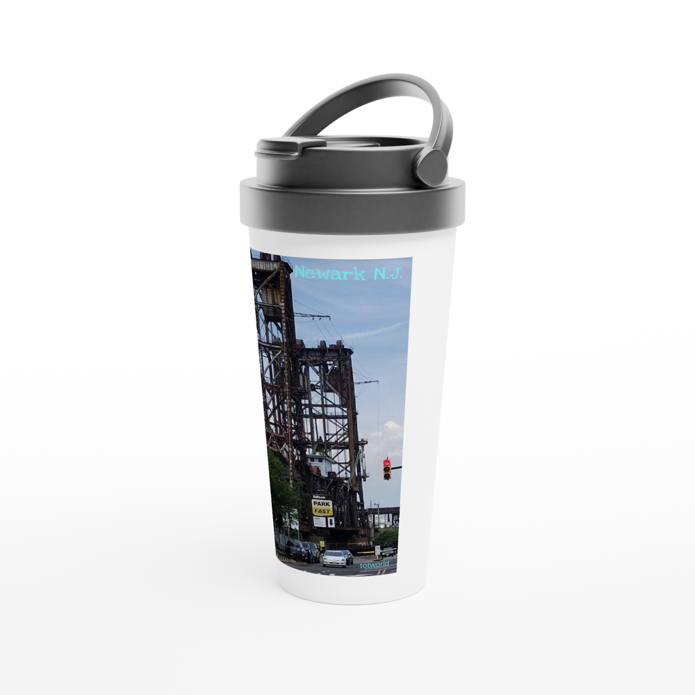 White 15oz Stainless Steel Travel Mug