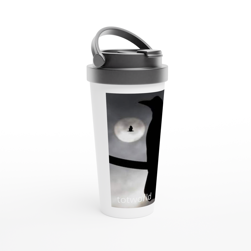 White 15oz Stainless Steel Travel Mug
