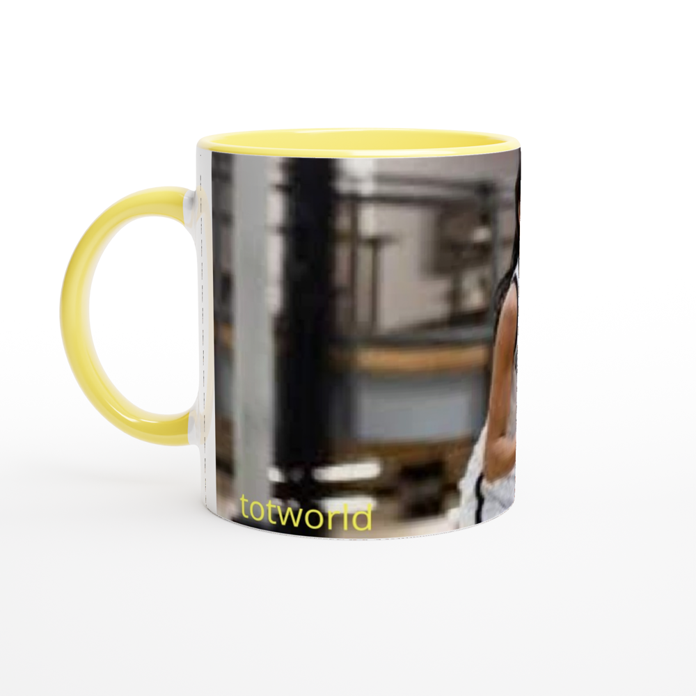 White 11oz Ceramic Mug with Color Inside
