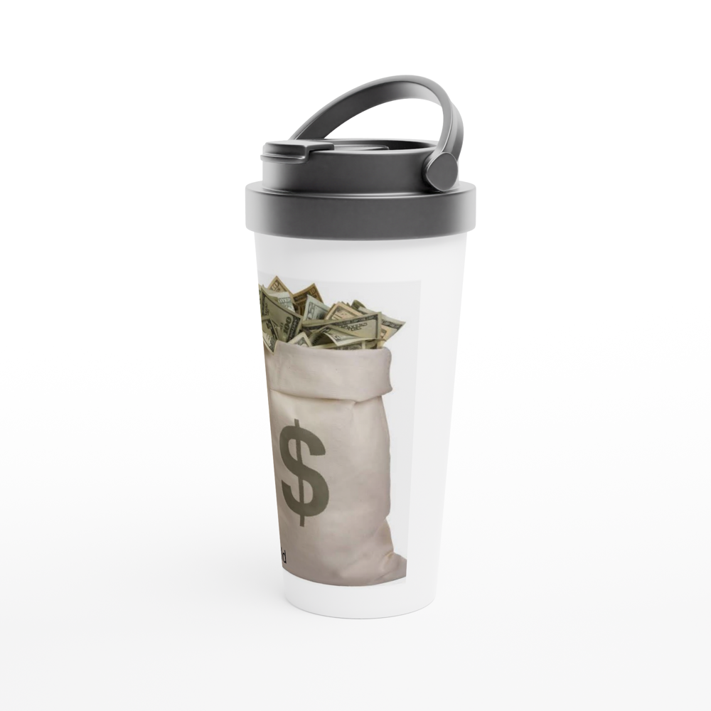 White 15oz Stainless Steel Travel Mug