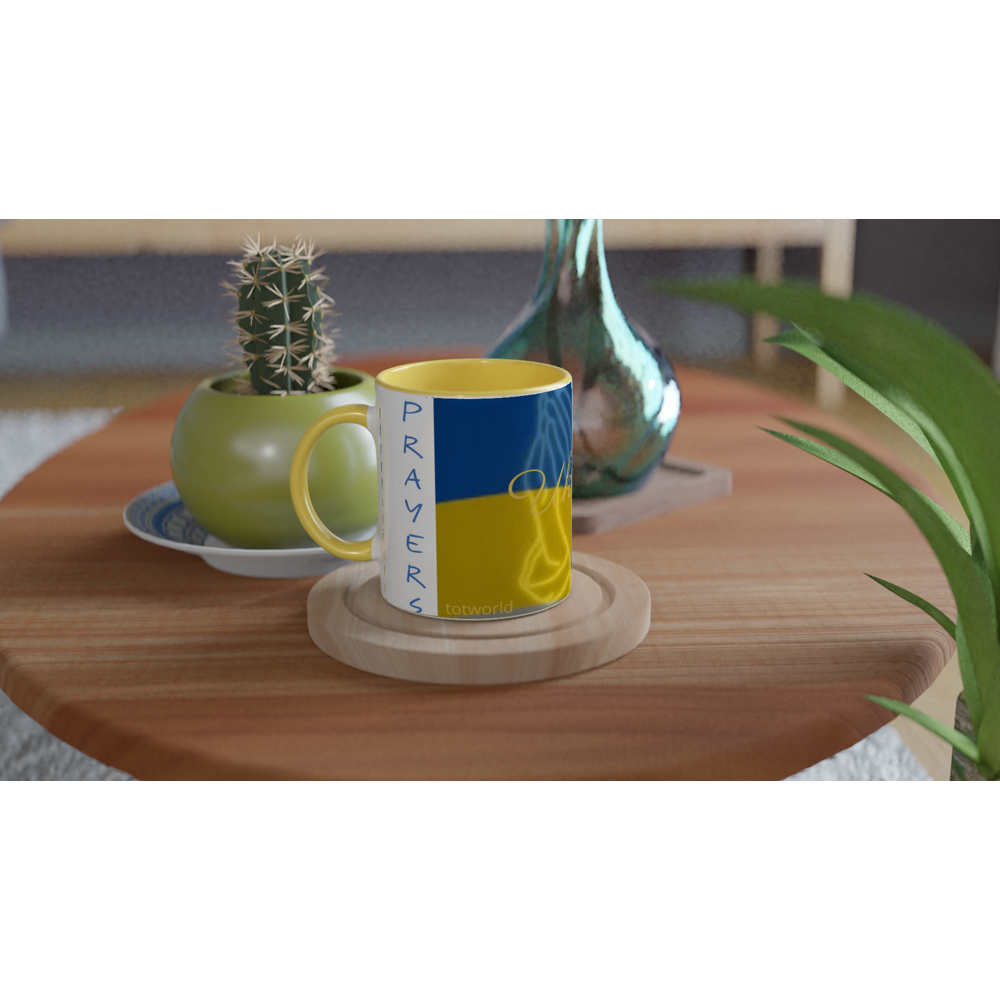 White 11oz Ceramic Mug with Color Inside