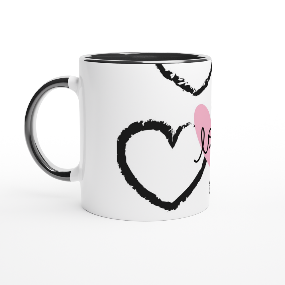 White 11oz Ceramic Mug with Color Inside