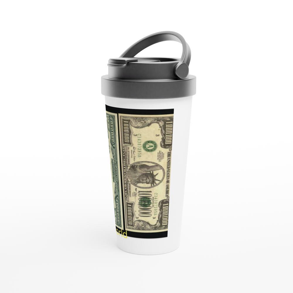 White 15oz Stainless Steel Travel Mug