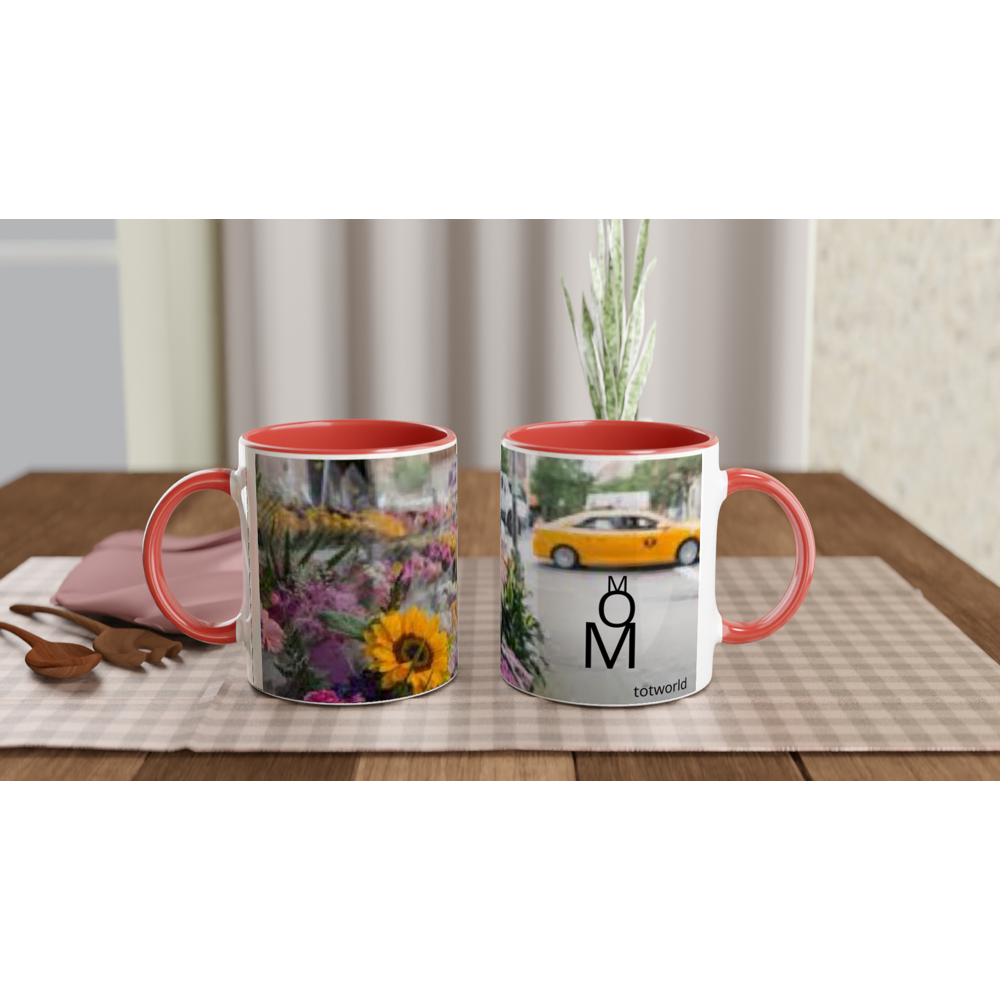 White 11oz Ceramic Mug with Color Inside